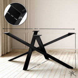 Pies de mesa Finney 160x80x72 negros