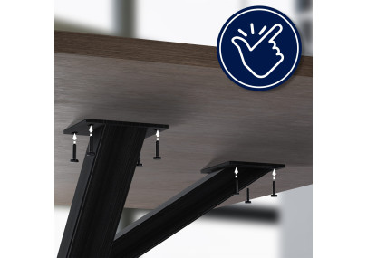 Pieds de table Finney 160x80x72 noir antique