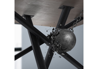 Pieds de table Finney 160x80x72 noir antique