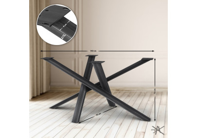 Pies de mesa Finney 140x70x72 negro antiguo