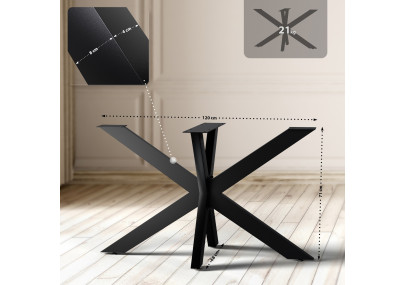 Pés de mesa Hardwick 120 x 68 x 71 cm pretos