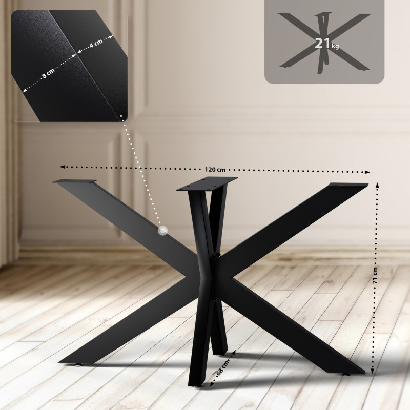 Piedi da tavolo Hardwick 120 x 68 x 71 cm neri