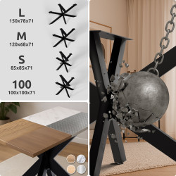 Pieds de table Hardwick 85x85x71 cm noirs