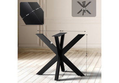 Pieds de table Hardwick 85x85x71 cm noirs