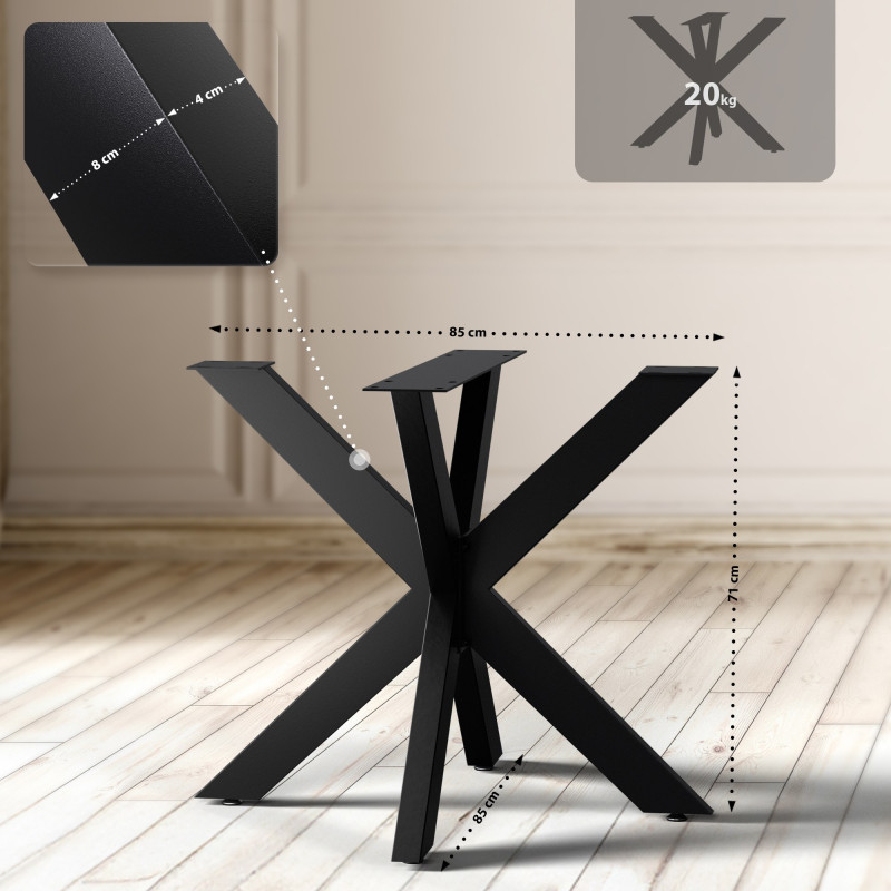 Pies de mesa Hardwick 85x85x71 cm negros