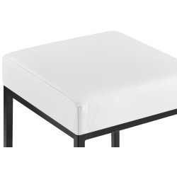 Sgabello da bar Montreal rivestito in finta pelle nero,bianco