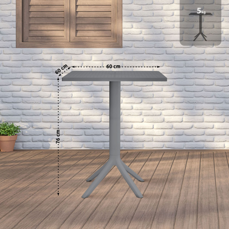 Mesa Nuvela 60x60 cm cinza escuro