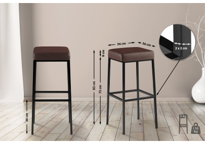 Tabouret de bar Montréal B85 marrom