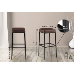 Tabouret de bar Montréal B85 marrom