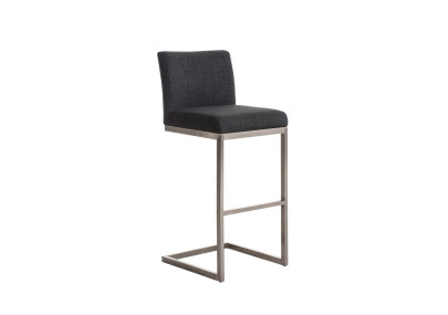 Tabouret de bar Paros, tissu gris foncé