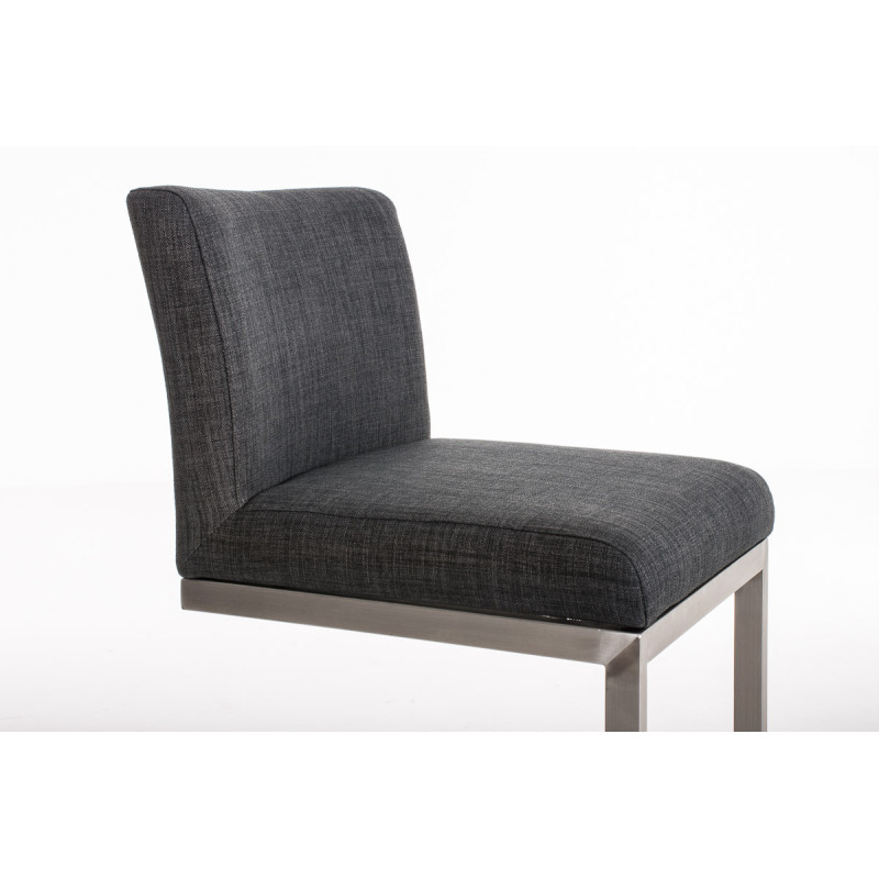 Tabouret de bar en tissu Paros gris foncé