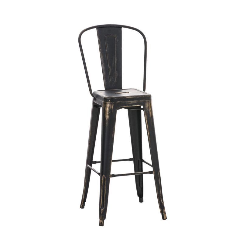 Tabouret de bar Aiden antigo noir-ou