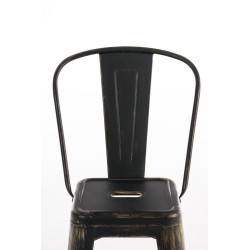 Tabouret de bar Aiden antigo noir-ou