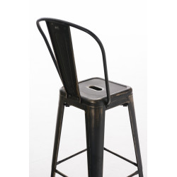 Tabouret de bar Aiden antigo noir-ou