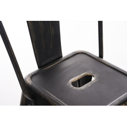Tabouret de bar Aiden antigo noir-ou