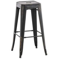 Tabouret de bar Joshua antigo noir-ou