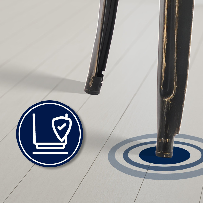 Tabouret de bar ancien Joshua noir et or