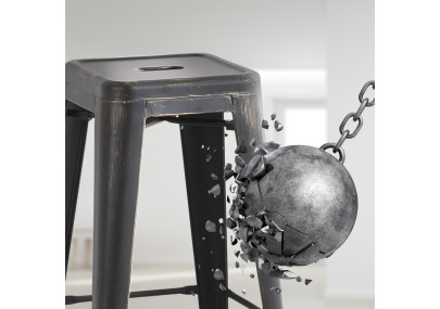 Tabouret de bar Joshua antigo noir-ou