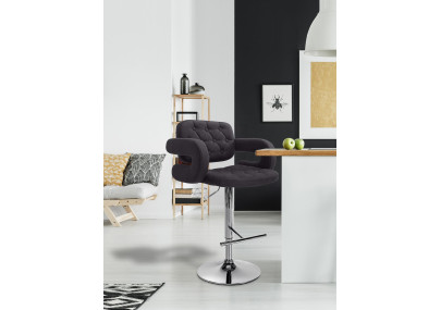 Tabouret de bar Dublin, tissu C, noir