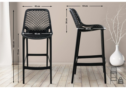 Tabouret de bar Air noir
