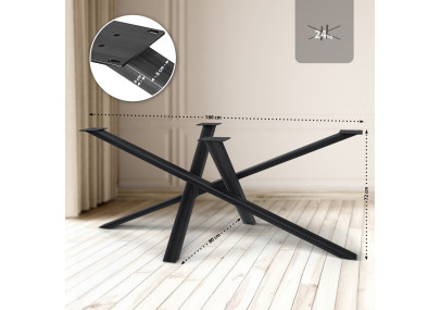 Pieds de table Finney 180x80x72 noir antique