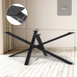 Piedi da tavolo Finney 180x80x72 nero antico