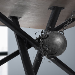 Piedi da tavolo Finney 180x80x72 nero antico