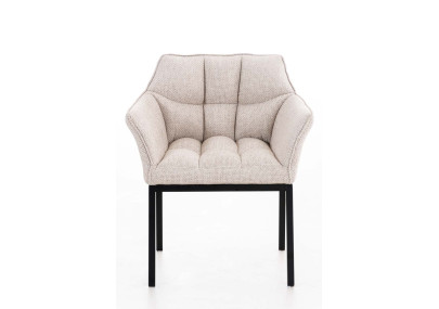 Chaise de salle à manger Octavia B, tissu ivoire