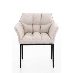 Chaise de salle à manger Octavia B, tissu ivoire