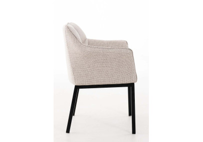 Chaise de salle à manger Octavia B, tissu ivoire