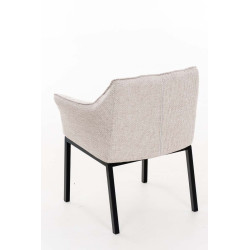 Chaise de salle à manger Octavia B, tissu ivoire