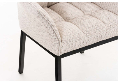 Chaise de salle à manger Octavia B, tissu ivoire