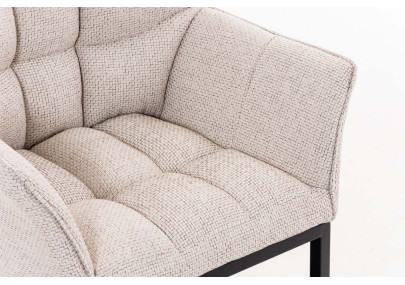 Chaise de salle à manger Octavia B, tissu ivoire