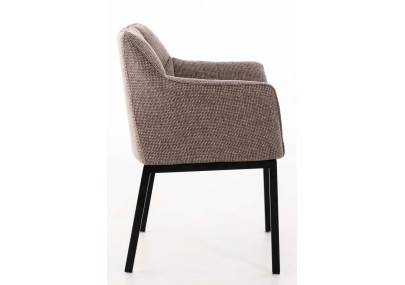 Chaise de salle à manger Octavia B, tissu brun terre