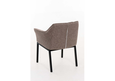 Chaise de salle à manger Octavia B, tissu brun terre