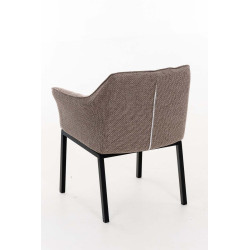 Chaise de salle à manger Octavia B, tissu brun terre