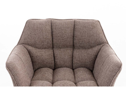 Chaise de salle à manger Octavia B, tissu brun terre