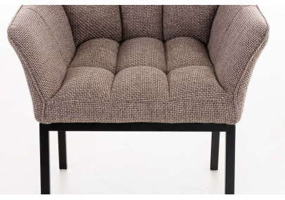 Chaise de salle à manger Octavia B, tissu brun terre