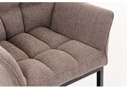 Chaise de salle à manger Octavia B, tissu brun terre