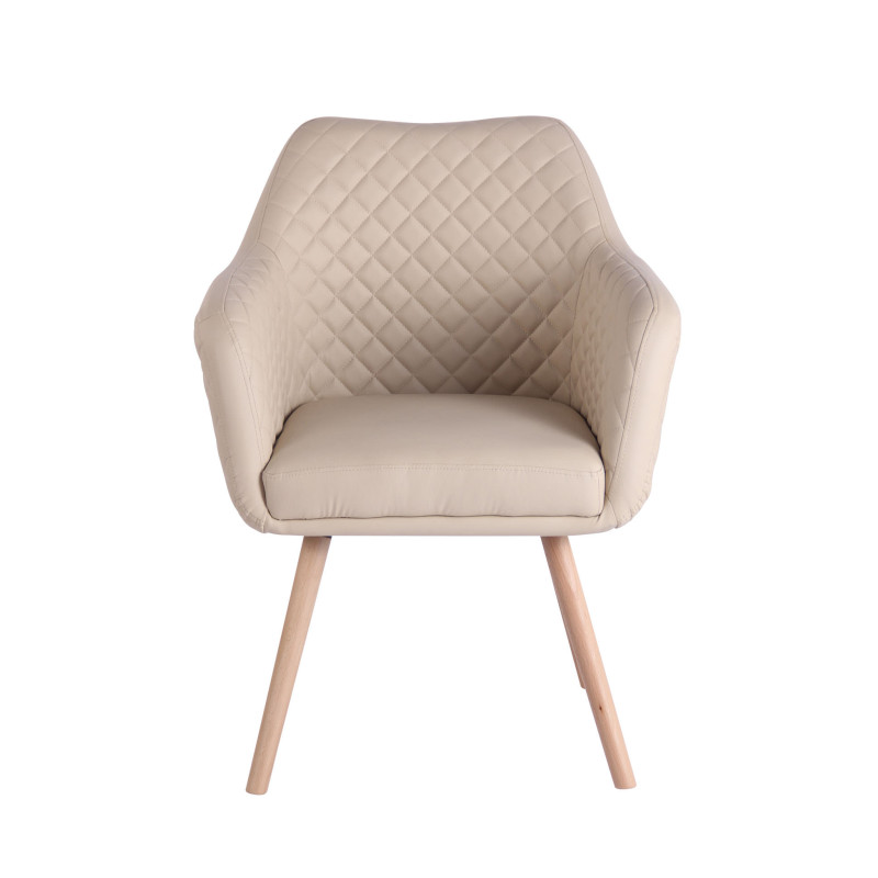 Chaise de salle à manger Gent, similicuir, crème naturelle