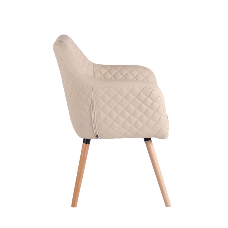 Chaise de salle à manger Gent, similicuir, crème naturelle