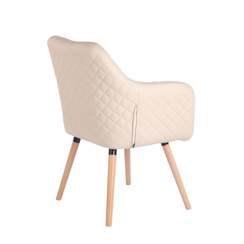 Chaise de salle à manger Gent, similicuir, crème naturelle