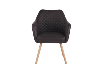 Chaise de salle à manger Gent, similicuir, marron foncé naturel