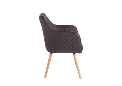 Chaise de salle à manger Gent, similicuir, marron foncé naturel