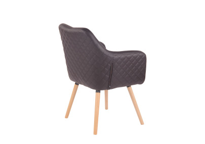 Chaise de salle à manger Gent, similicuir, marron foncé naturel