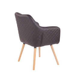 Chaise de salle à manger Gent, similicuir, marron foncé naturel