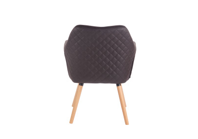 Chaise de salle à manger Gent, similicuir, marron foncé naturel