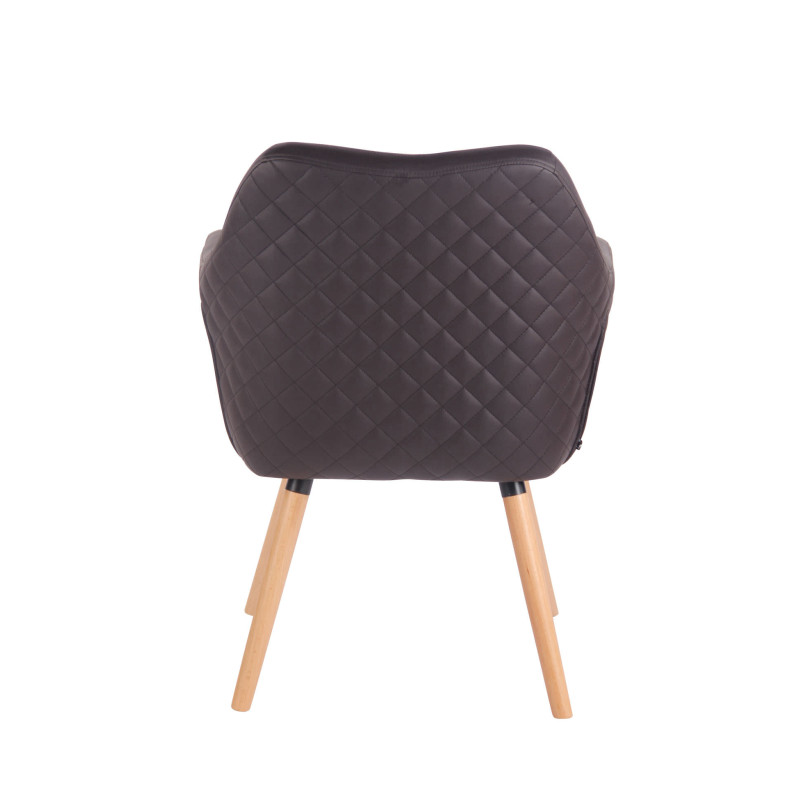 Chaise de salle à manger Gent, similicuir, marron foncé naturel