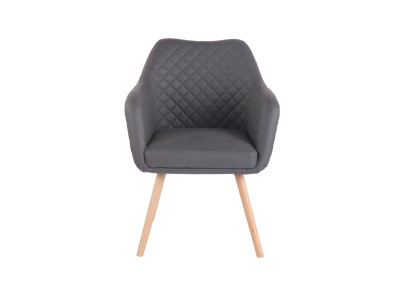 Chaise de salle à manger Gent, similicuir, gris naturel