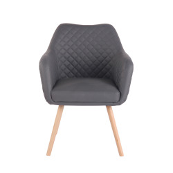 Chaise de salle à manger Gent, similicuir, gris naturel